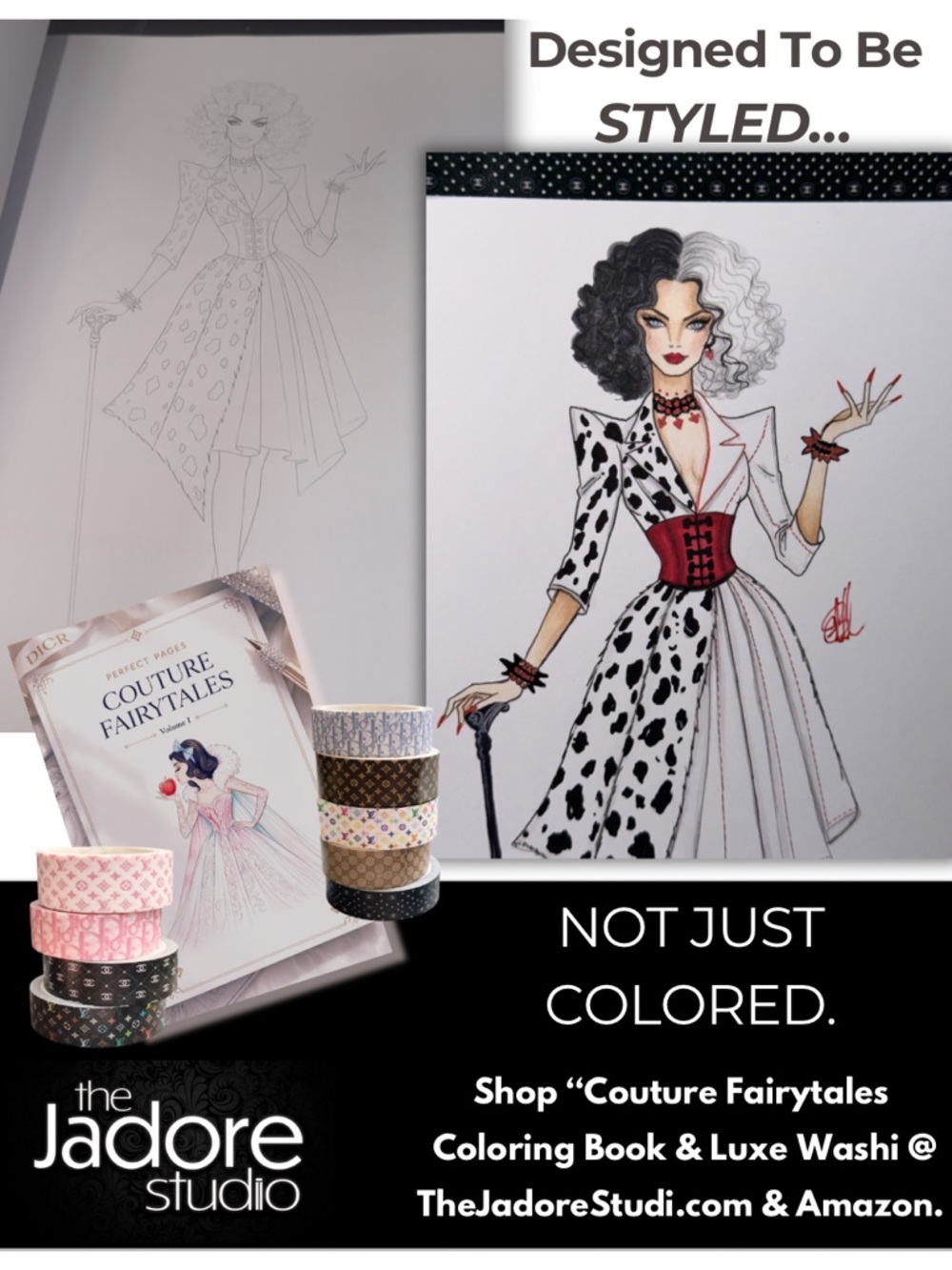 Chanel (Black/White) Washi Tape - Picture 2 of 2